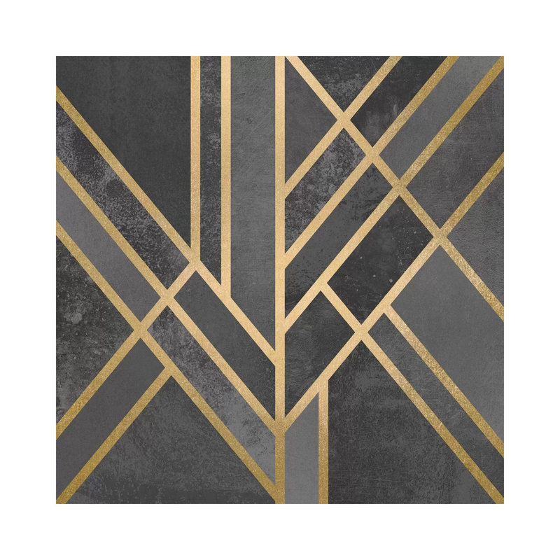 Art Deco Geometry I by Elisabeth Fredriksson - Floater Frame Print on Canvas, No Frame, 30.48 cm H x 30.48 cm W