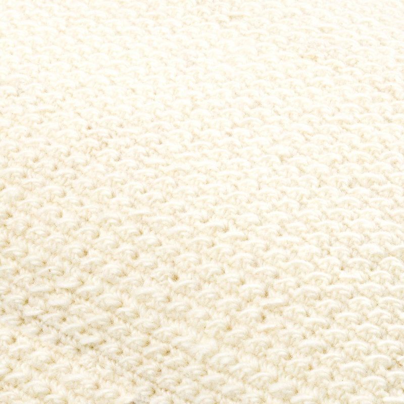 Makrome Wool Blend Reversible Pillow Cover, 22"H x 22"W, Ivory
