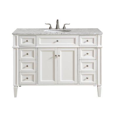 Rivers 48'' Single Bathroom Vanity with Carrara Marble Top