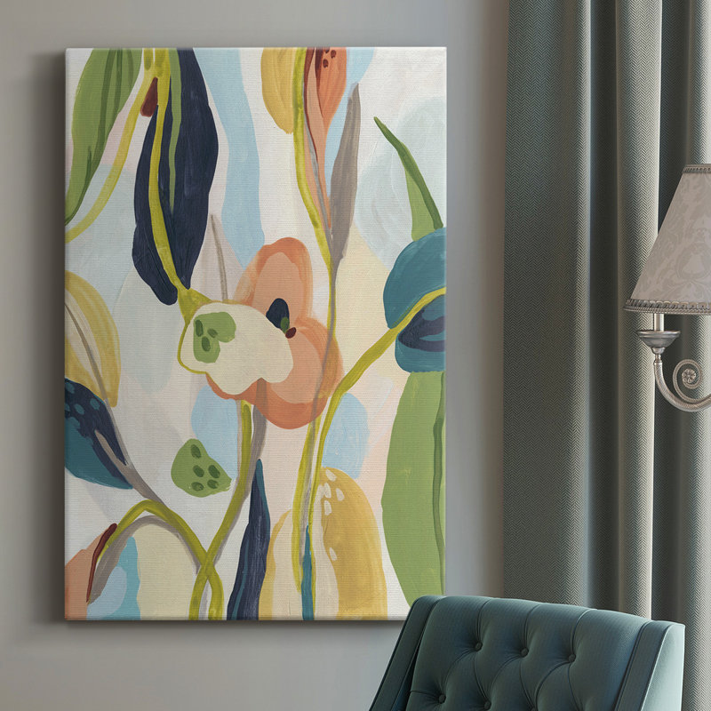 Jungle Jewels III - peinture sur toile tendue, H 18 po x l 12 po x P 1,5 po