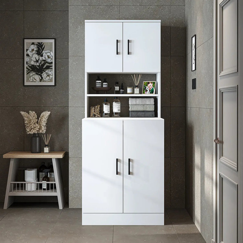 Atria Washing Machine Cabinet with Double Doors,, White