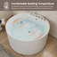Baignoire tourbillon autoportante ronde en acrylique de 47 po, 6 jets de massage, éclairage DEL et robinet à 4 trous