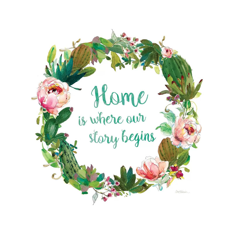 Home Cactus Wreath by Carol Robinson - Print on Canvas, Wrapped Canvas, 30.48 cm H x 30.48 cm W