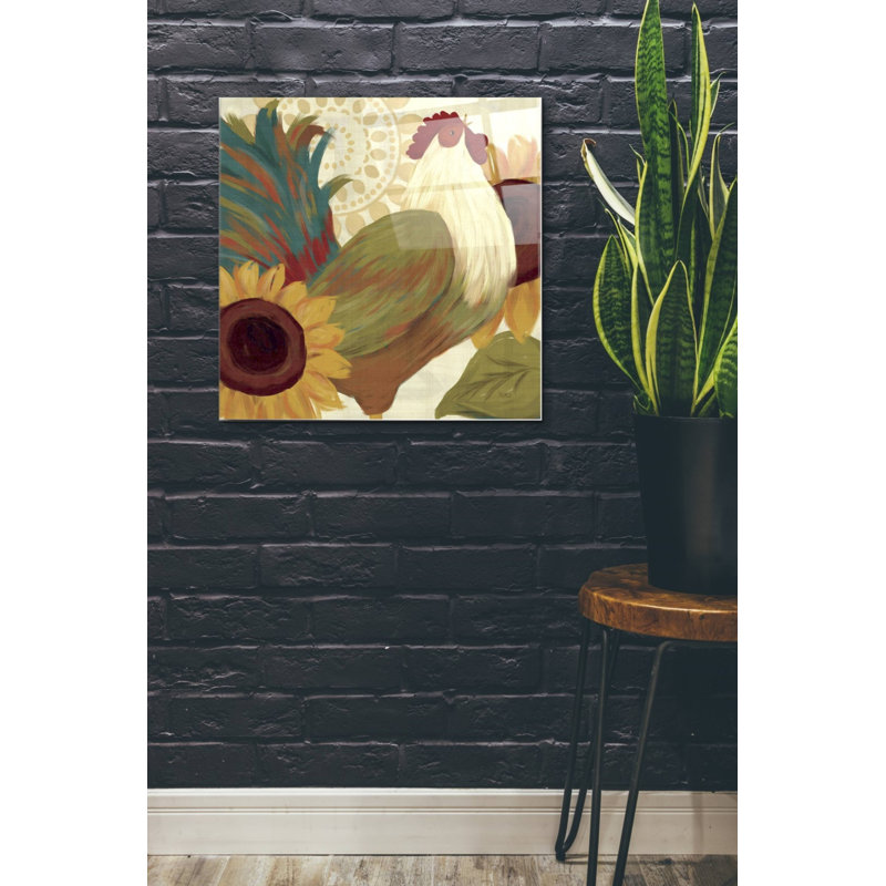 «Spice Roosters I» par Véronique Charron, H 24 po x l 24 po