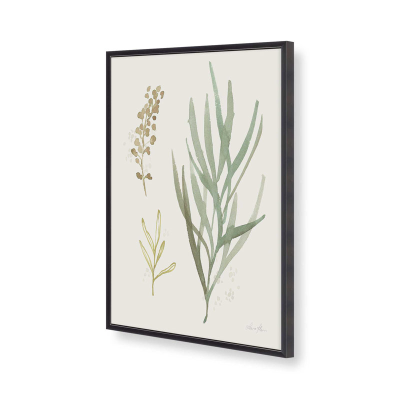 «Earthy Greens in Bloom III», reproduction, Cadre de coin ouvert en zinc patiné, H 15,25 po x l 12,25 po