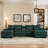 Akeyra Upholstered U Shaped Sectional Sofa with Console-1954584261