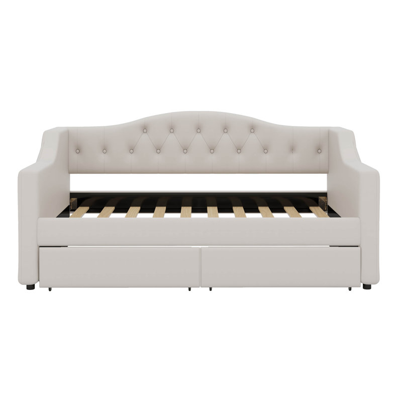 Modern Upholstered LED Daybed, Beige