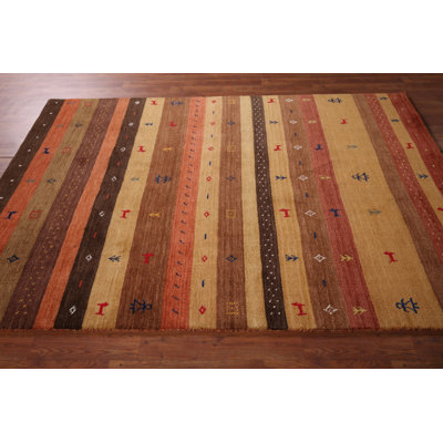 Striped Gabbeh Indian Area Rug