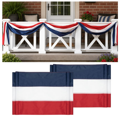 Paquet de 2 drapeaux américains, bannière patriotique 24 po x 240 po pour le porche extérieur, décoration du 4 juillet