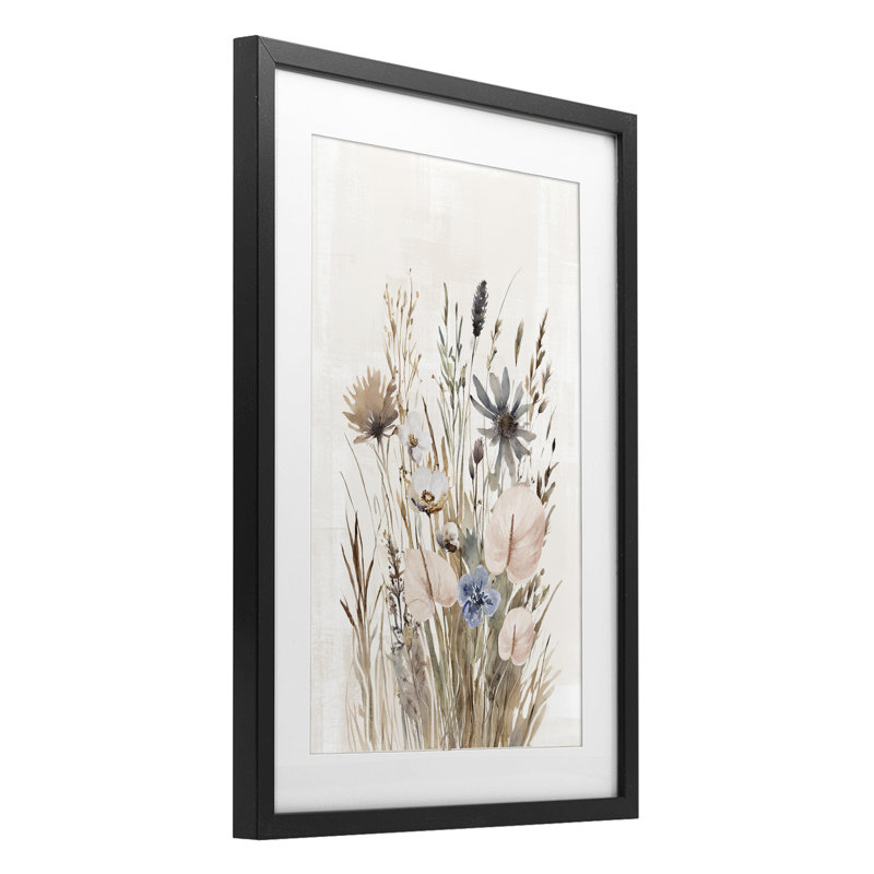 Wild Grasses Cottage, reproduction encadrée sous verre, design par 1x, H 20 po x l 14 po, Cadre noir minuit