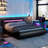 Charlesten Vegan Leather Platform LED Lights Bed with Wooden Slats and Adjustable Headboard, RGB Lighting & Music Sync, No Box Spring Needed-852362829-852362828