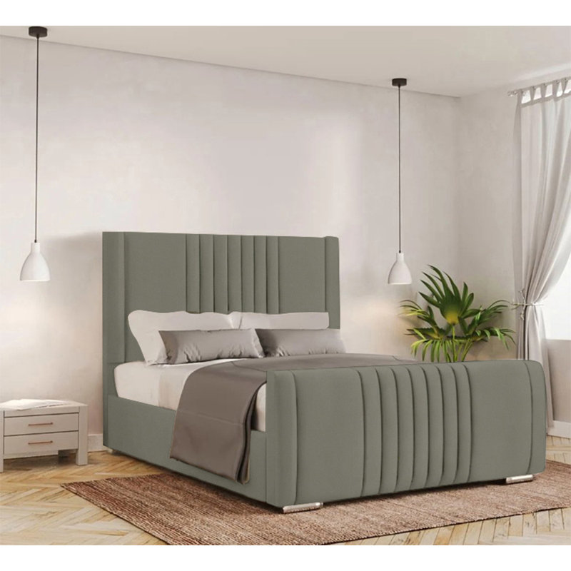 Ganador Upholstered Bed, Asphalt, Small Double (4')