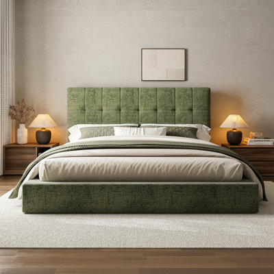 Full Tufted Headboard Platform Bed