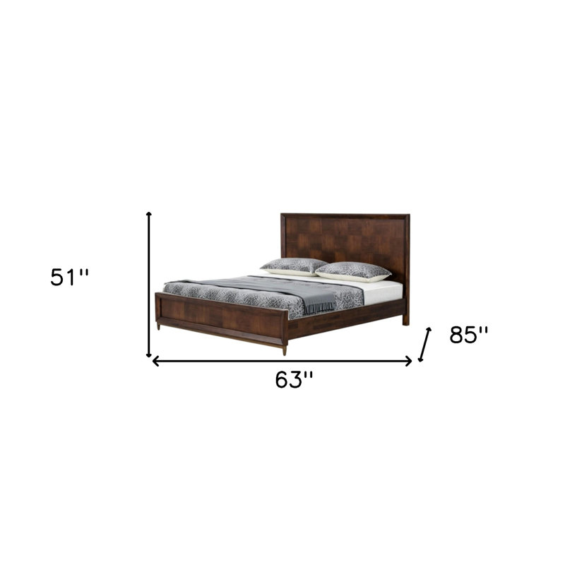 Structure de lit grand en bois brun