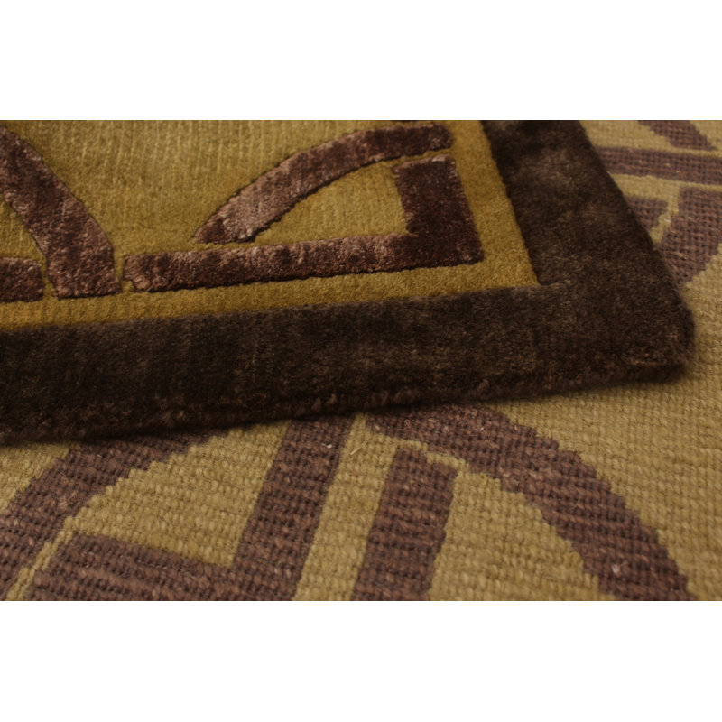 Tapis de zone brun foncé à la main noué la laine Anthonyville