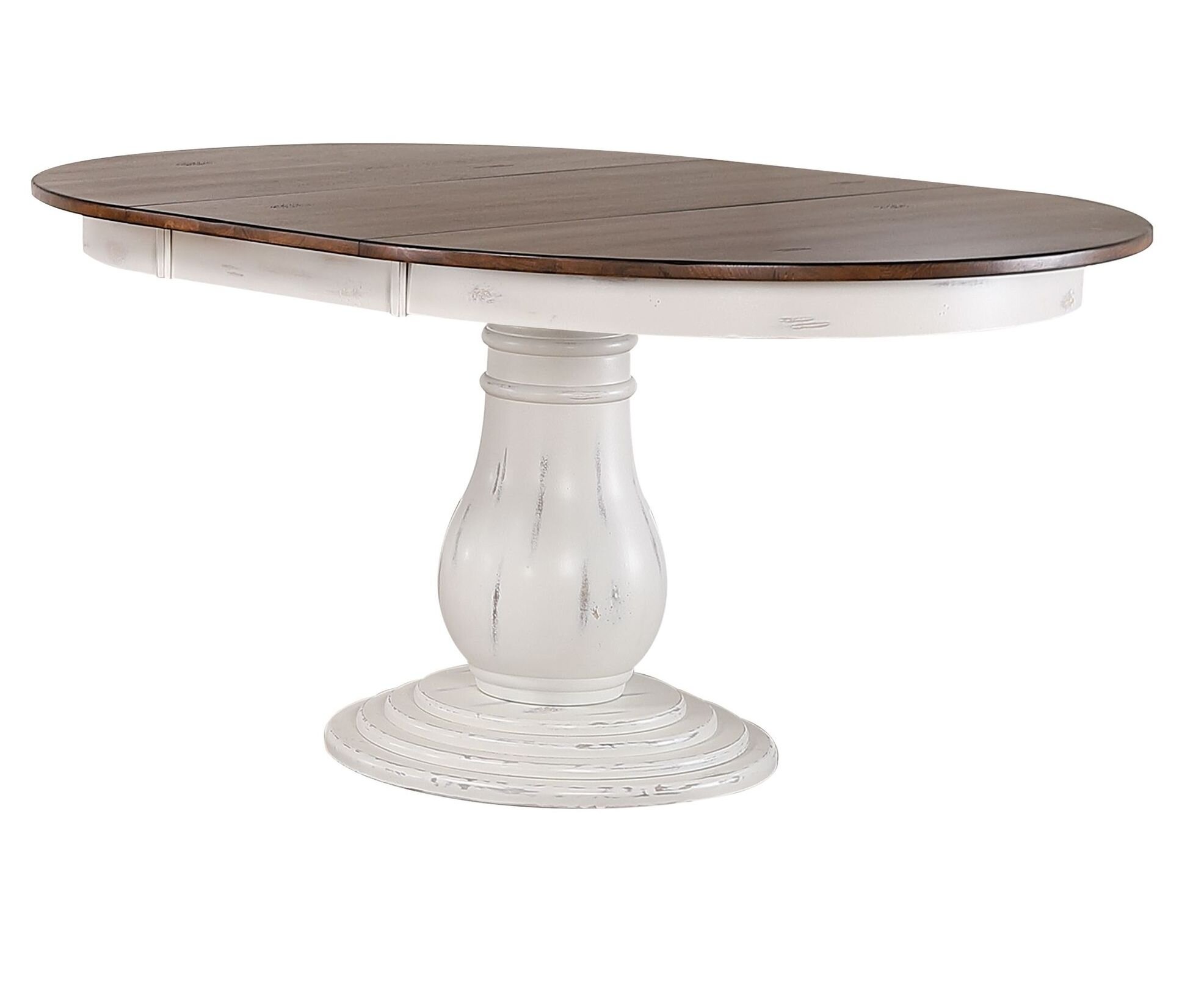 Canora Grey Sikeston Extendable Rubberwood Solid Wood Pedestal Dining ...