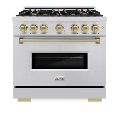 ZLINE Autograph Edition 36" Classic Gas Range w/ 6 Burners & Matte Black Accents