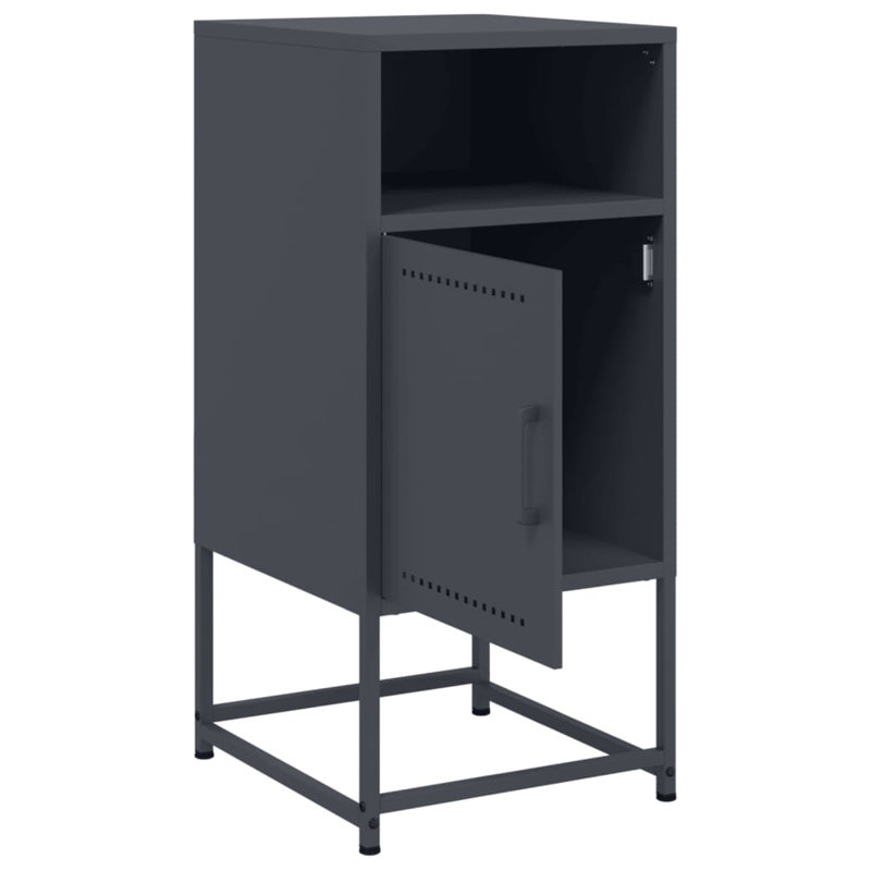 Rahkia 36 cm W Steel Bedside Table, Anthracite