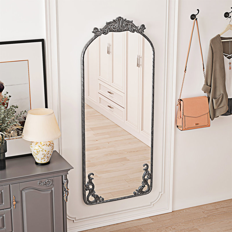 Full Body Mirror Wall Mounted Mirror, Antique Silver