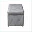 Ensemble de rangement pour repose-pieds 3 pièces, velours court gris clair | Structure en bois | Accents noirs