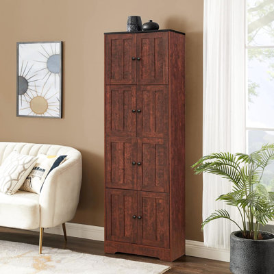 Armoire à 8 portes en noyer à 8 portes - Gardez vos accessoires de rangement organisés pour les petits espaces