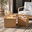 Ensemble de 2 tables basses cubiques en bois naturel