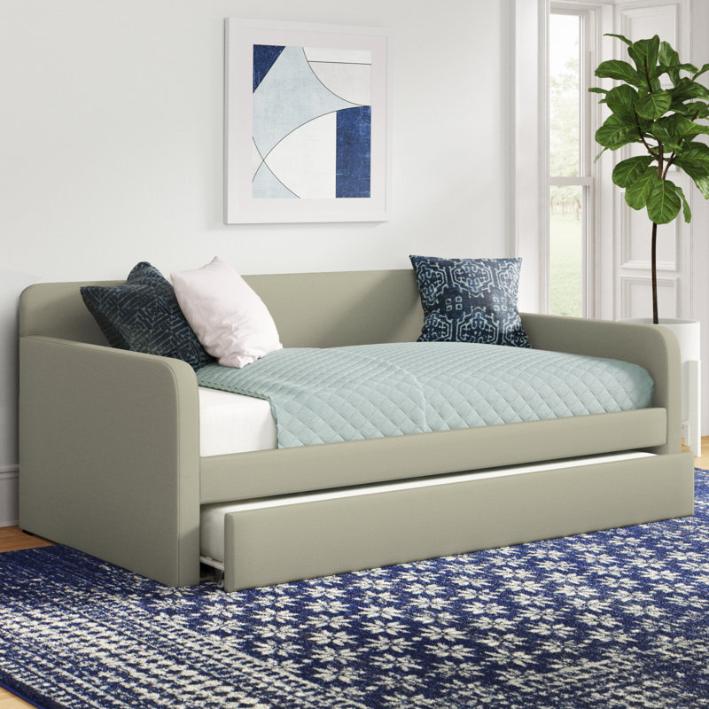 Lit de jour simple avec couchette Chandita, Beige