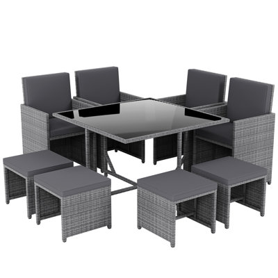 Parkson 8-Seater Dining Set with Cushions, UKFR Certified
