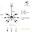 Luminaire suspendu sphérique moderne en bronze huilé 15 lumières réglables Sputnik-1520275113