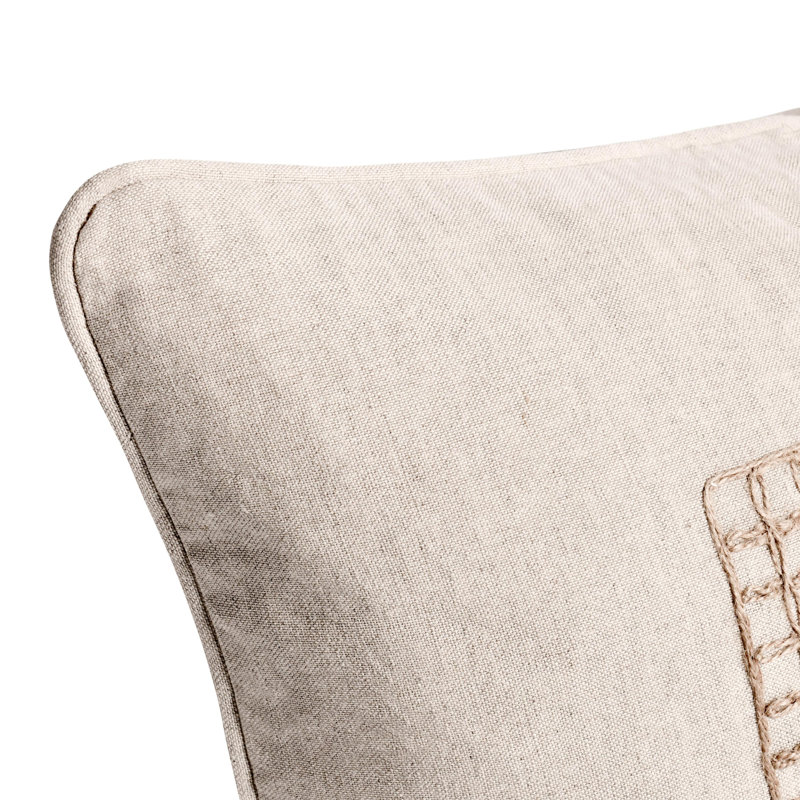 Siena 14"x26"Cotton Linen Blend Throw Pillow, Beige
