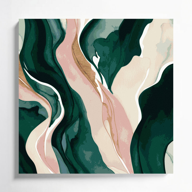 Aquarelle abstraite, art mural sur toile beige 90, H 8 po x l 8 po