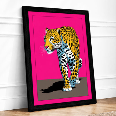 Pop Art Leopard Modern 1 Piece Single Picture Frame Wall Art