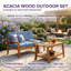 Ensemble de causeuse et table basse d'extérieur en bois d'acacia transitionnel | Ensemble de conversation de patio durable avec une élégance résistante aux intempéries-536095251