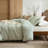 100% Washed Cotton Duvet Cover Set, Classic Check Pattern, Soft Breathable Bedding with Hidden Double Zipper and Envelope Pillowcases-122817776-122817775