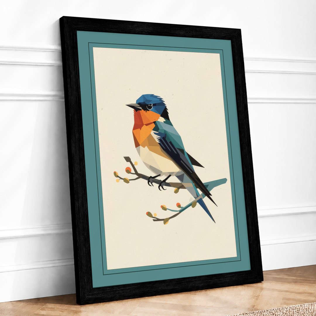 Perched Songbird Botanical - Framed Print