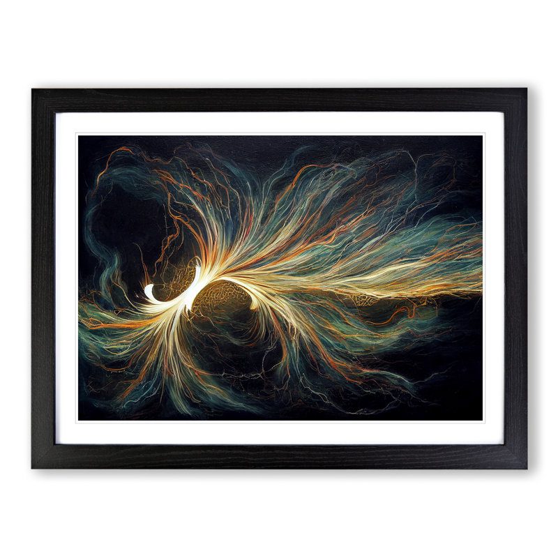 XH1022-3003X Electricity Art Painting Vol.1 - Single Picture Frame Print, 46cm H x 64cm W x 2cm D, Black