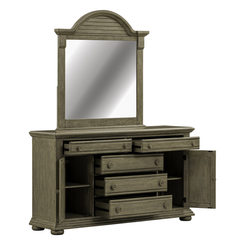 Alvy Dresser & Mirror Set, Tan