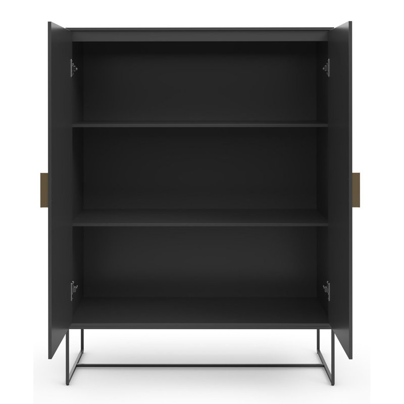 Asia Rectangle Accent Cabinet, Black