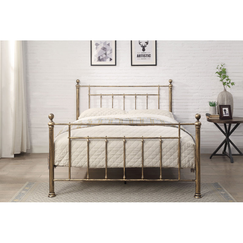 Laidman Bed, Antiqued Black Brass, Double (4'6), 25cm Double Pocket Sprung Memory