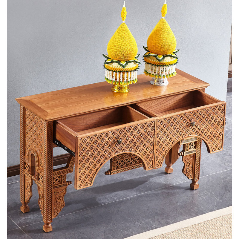 Commode d'appoint en bois massif Tafa, Brun