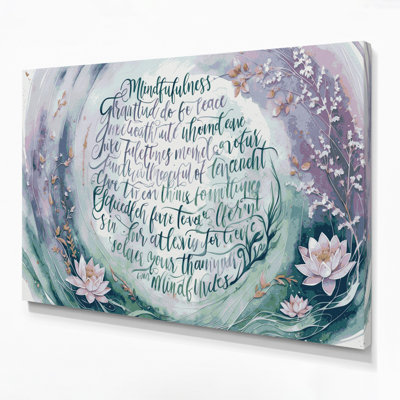 Thanksgiving Mindfulness gratitude messages Gray Canvas Wall Art