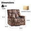 Fauteuil inclinable de massage chauffant de 39,76 po de largeur avec deux porte-gobelets cachés, deux télécommandes et un revêtement en microfibre-102145155