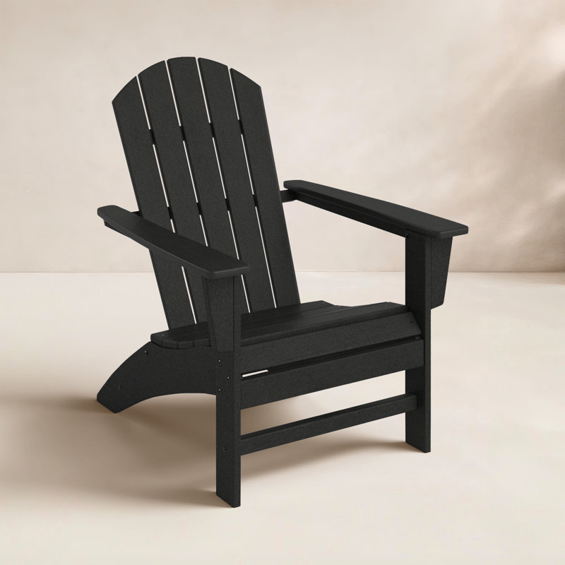 POLYWOOD Nautical Adirondack Chair, Black