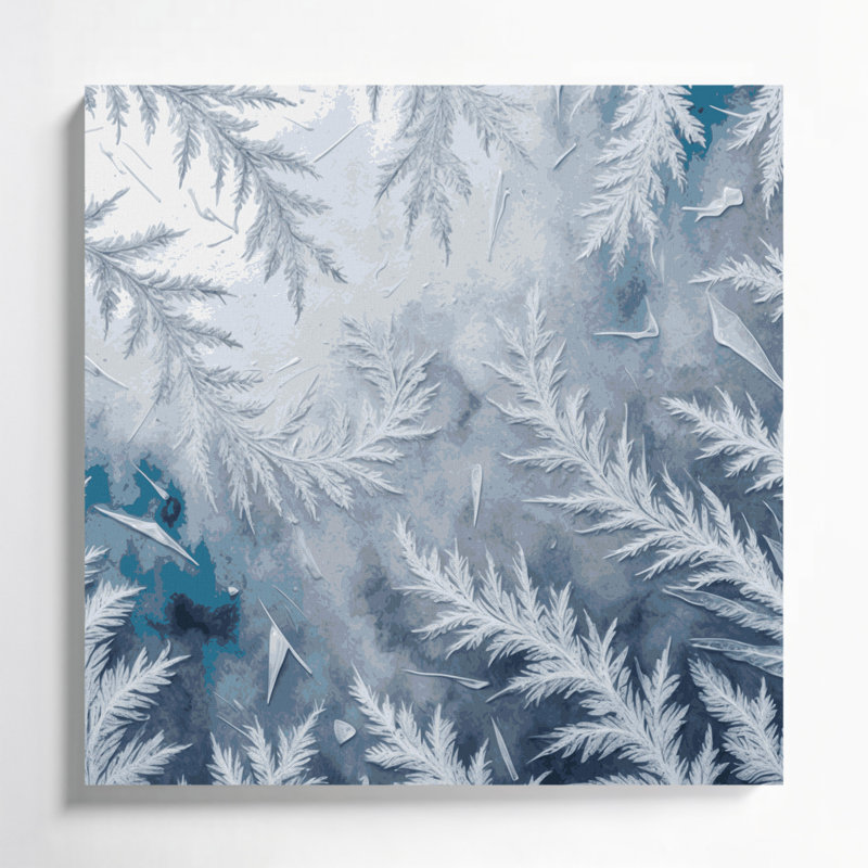 Art mural sur toile gris, "Christmas Frost"