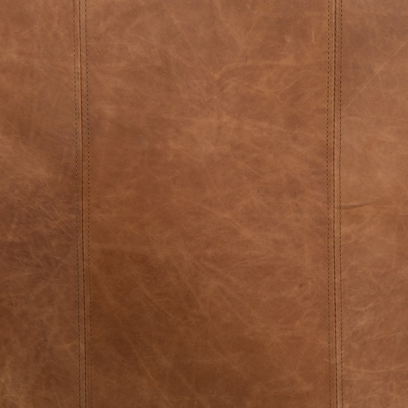 Williams Armchair, Natural Washed Chocolate Genuine Leather, Natural Washed Camel