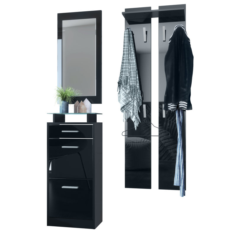 Mcclinton V2 Mini Hallway Set, No, Black (glossy)/Black (matt)