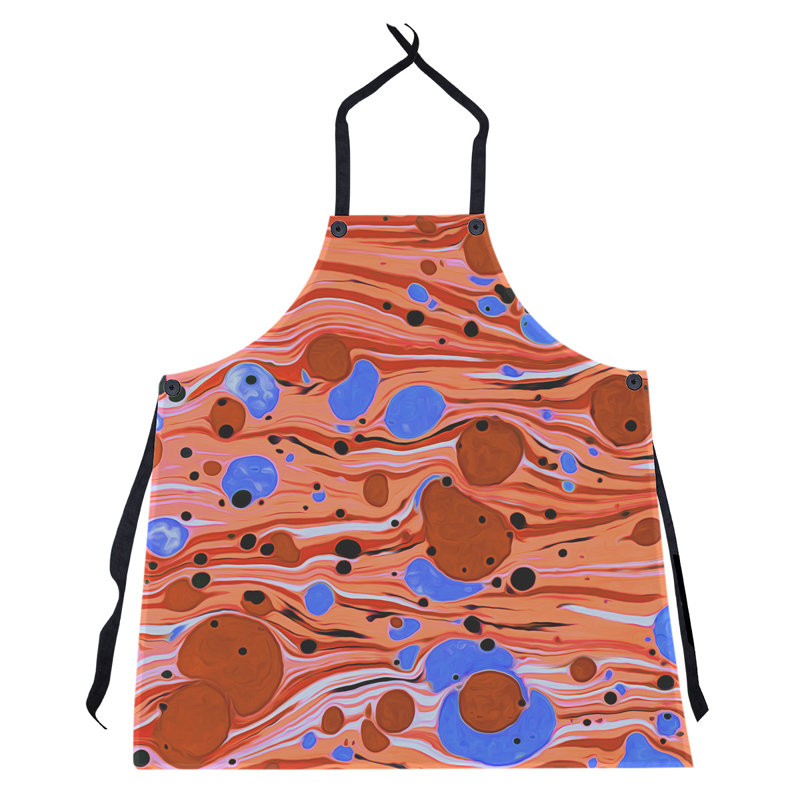 Katelyn Elizabeth Bib Apron, Orange/Blue