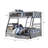Roseanne Transitional Twin over Full Bunk Bed with Storage Drawers in Gray