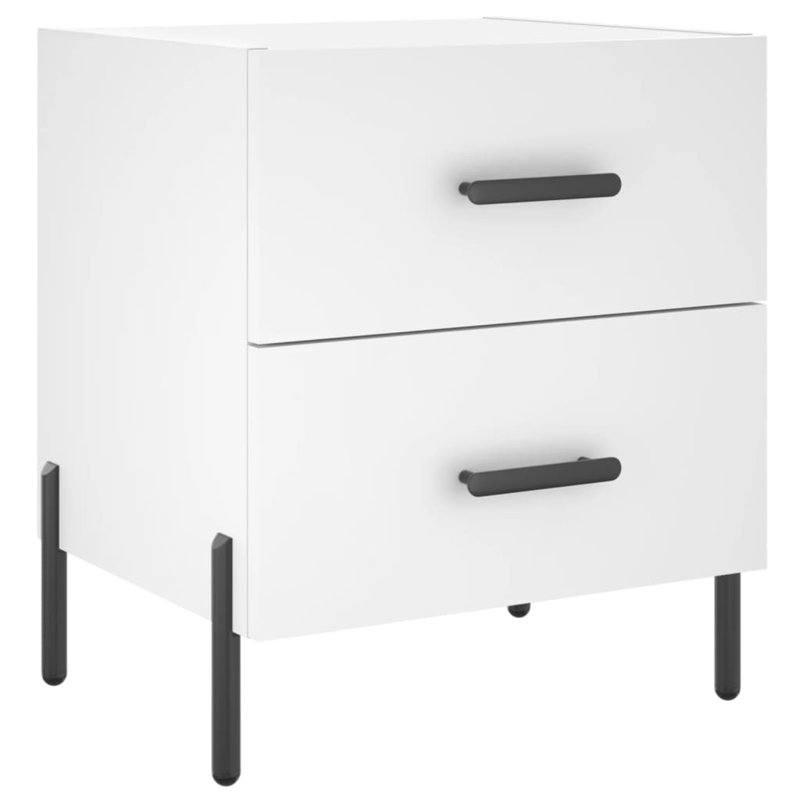 40cm W Iron Bedside Table, Smoked Oak, Individual