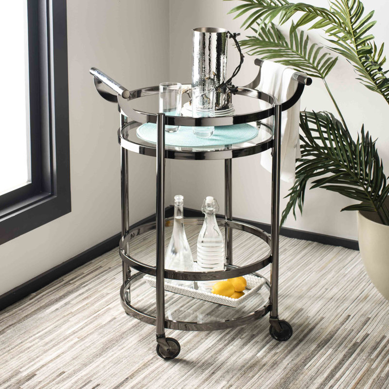Metal Bar Cart, Gun Metal